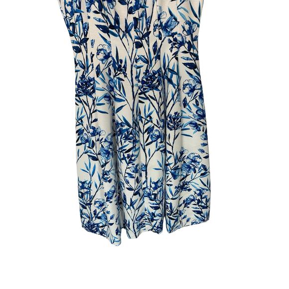 Eliza J‎ Blue White Floral Cocktail Hour Sleeveless Sheath Midi Dress Size 6 - Picture 4 of 10